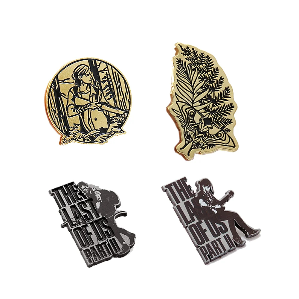 

The Last Of Us II Brooches Ellie Tattoo Black Gold Backpack Pin Collectibles Metal Cosplay Badge Gift Bag Accessory