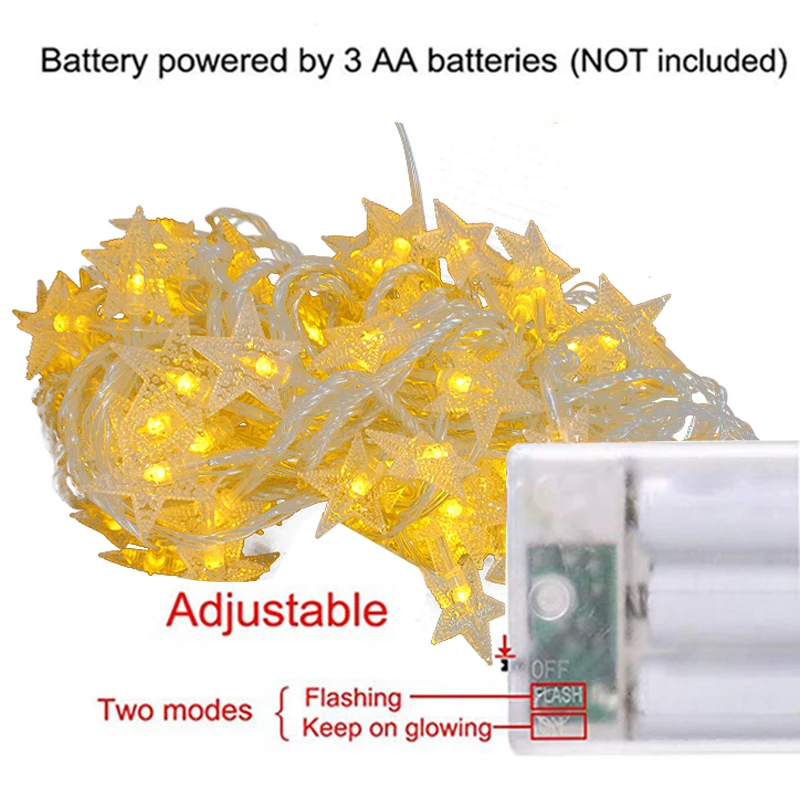 3M 20 шт. светодиодный светильник в виде звезд теплый цвет гирлянда Рождественские