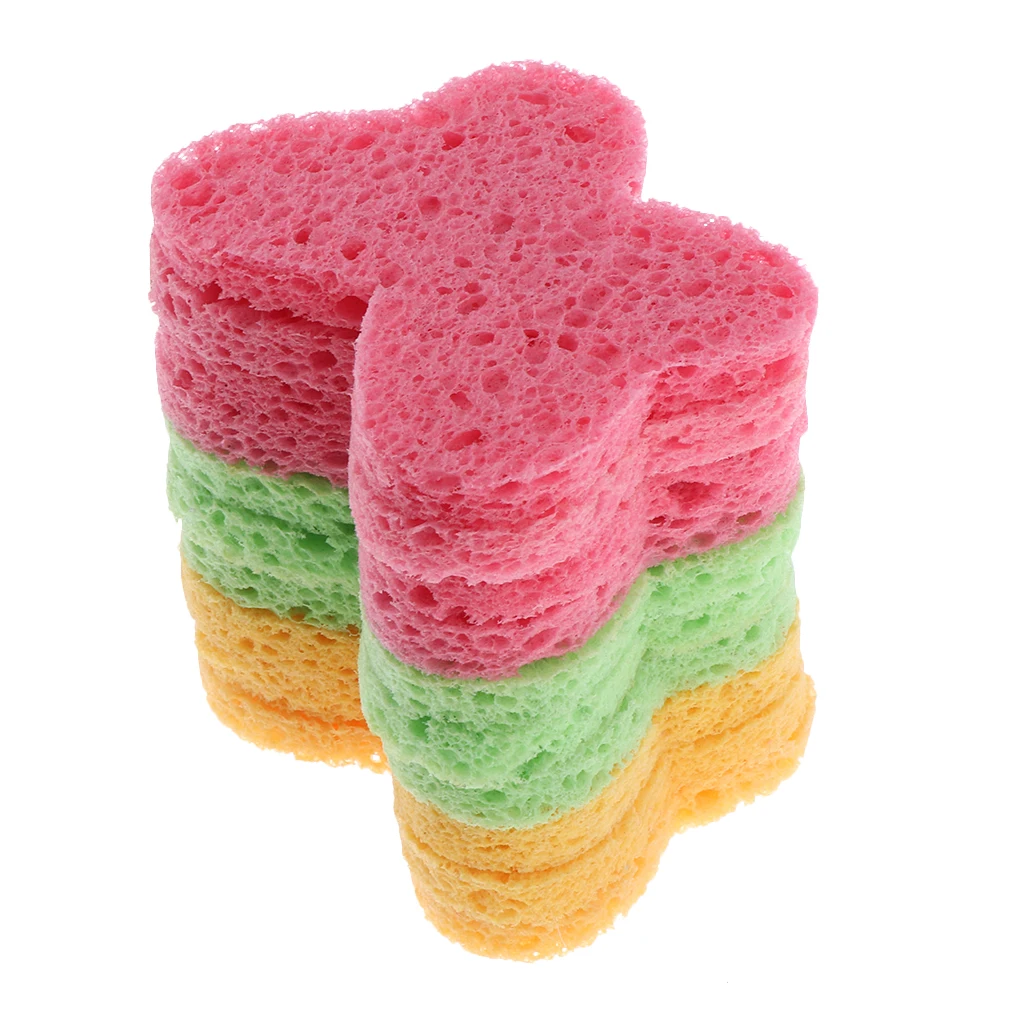 

10pcs Facial Wash Makeup Remover Face Cleanser Sponge Puffs Exfoliator Scrub