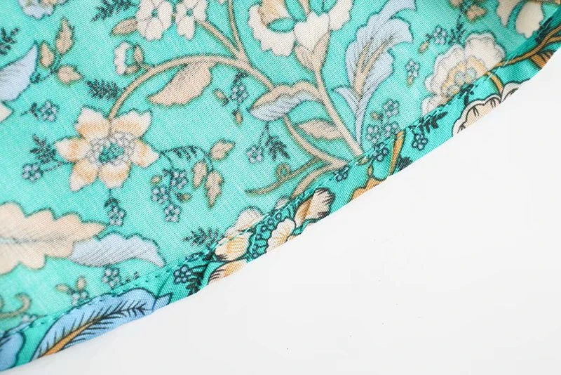 Богемное летнее винтажное платье макси с цветочным принтом и пуговицами женское