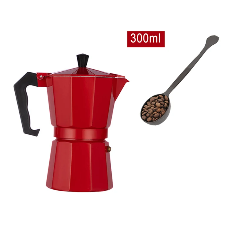 Кофеварка GUNOT, алюминиевый кофейник Mocha, кофейник для эспрессо, кофейник, кофейник для эспрессо, Кофеварка - Цвет: Red TZ 300ML