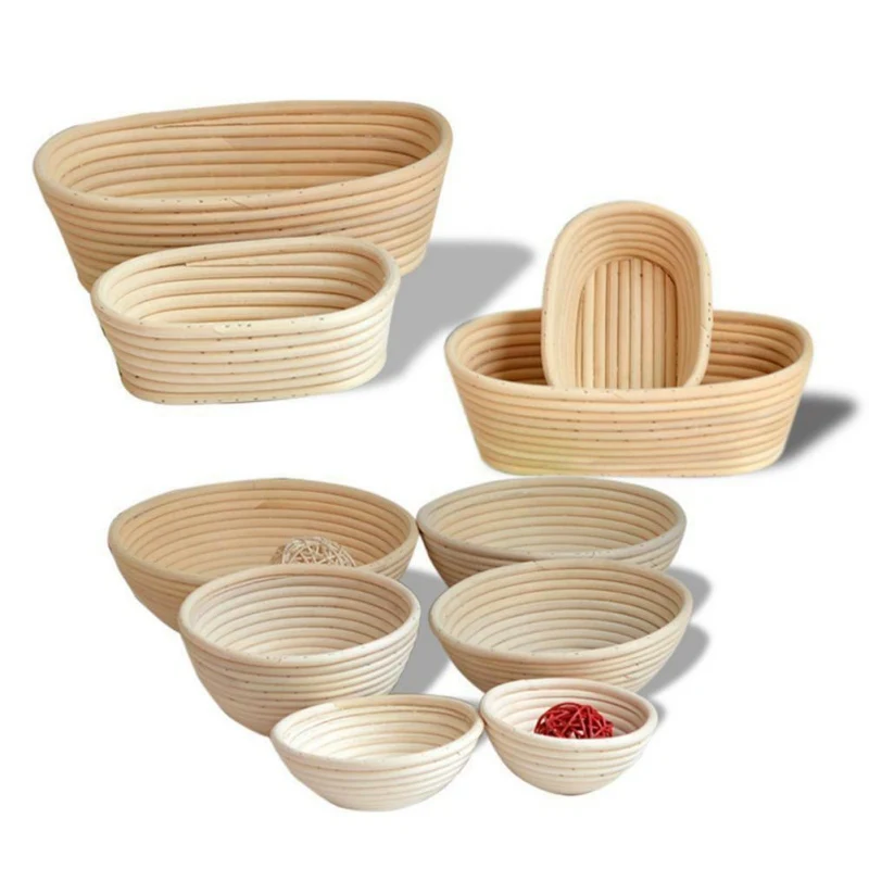 

Bread Fermentation Rattan Basket Various Shapes Wicker Bread Dough Banneton Baking Storage Basket