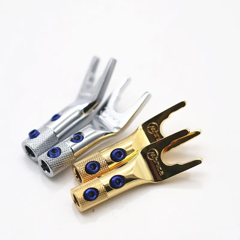 

Бесплатная доставка, кабель для динамика и колонки с позолоченным покрытием и U-образной вилкой