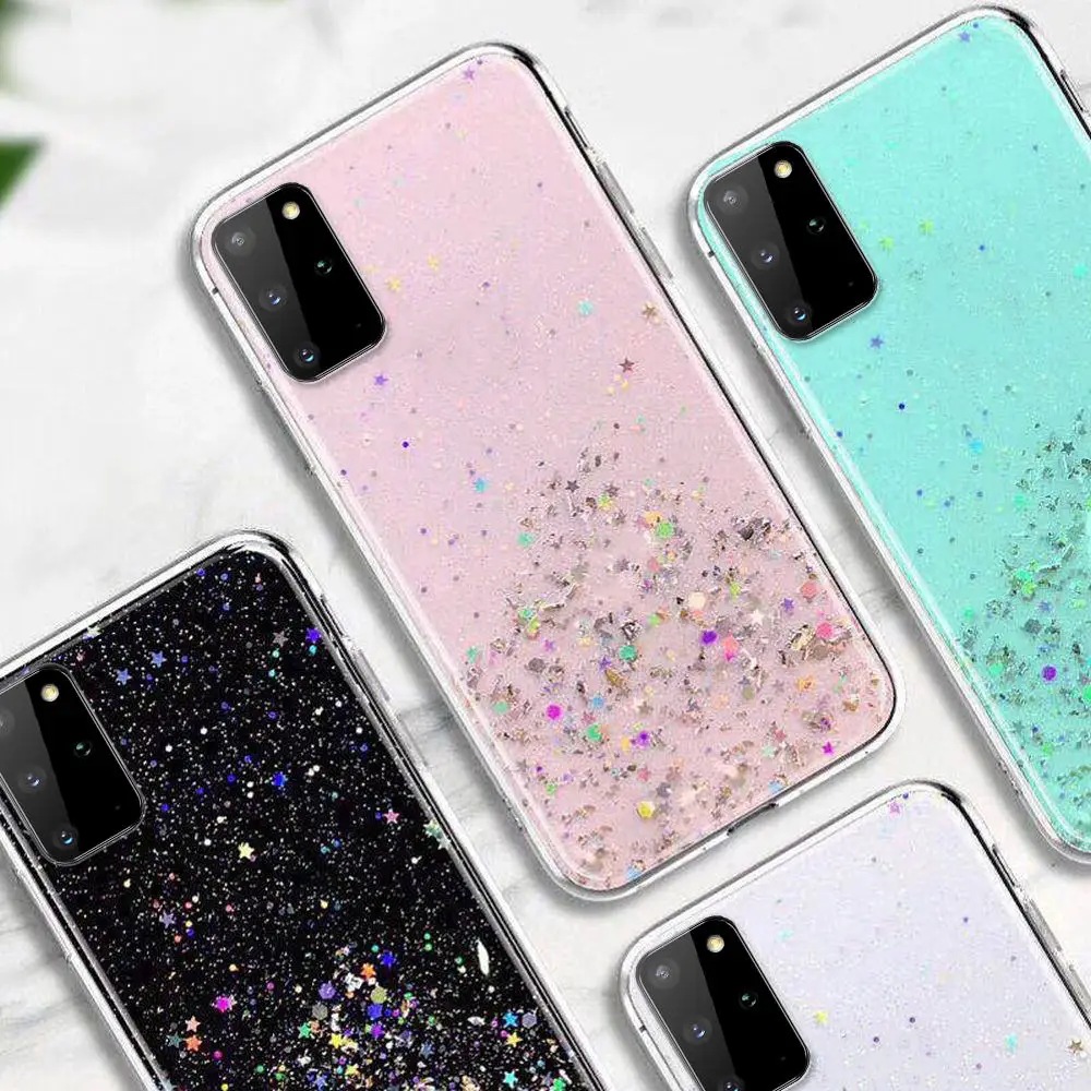 Блестящий чехол для Samsung A71 A51 A10 A20 A20e A30 A40 A50 A70 Ударопрочный Мягкий из ТПУ с