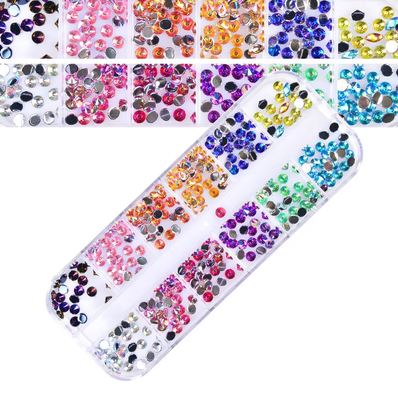 12 ячеек/комплект блестки для ногтей|Стразы и украшения| |