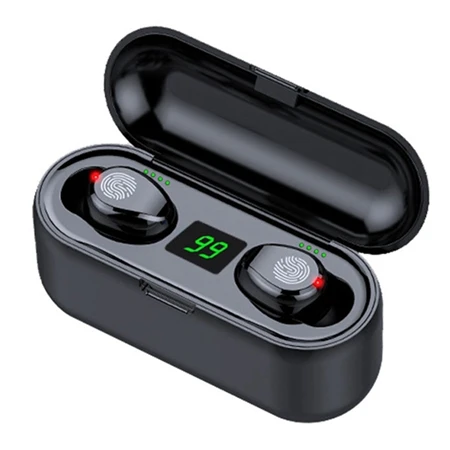 Version D Беспроводные стереозвуковые наушники 5,0, Bluetooth наушники с сенсорным управлением, наушники с микрофоном, 2000 мАч, зарядная коробка, цифровой дисплей - Цвет: Version D