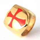 Кольцо мужское с большим крестом, классическое кольцо в стиле панк, многоцветное кольцо