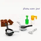 Детали для фигурок, кулинария, еда, вино, бот, горшок, фотодомик, мини-Сковорода MOC, игрушка, крупные партии, городские аксессуары, строительные блоки