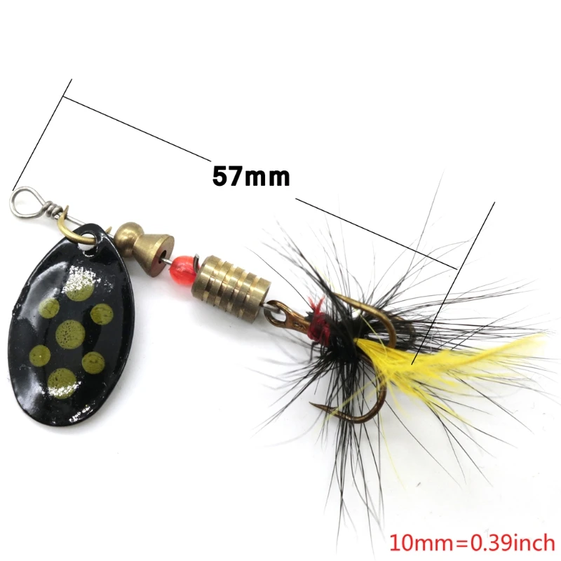 

Fishing Bait Sequin Reflective Noise Attract Rotation Mixed Colorful Treble Hook Lure Spoon Spinner Spinnerbait Baits