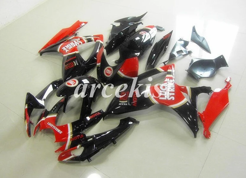 

4 подарка, новый комплект обтекателей из АБС-пластика, подходит для SUZUKI GSXR600 GSXR750 06 07 R600 R750 K6 GSXR 600 750 2006 2007, красный, черный, на удачу