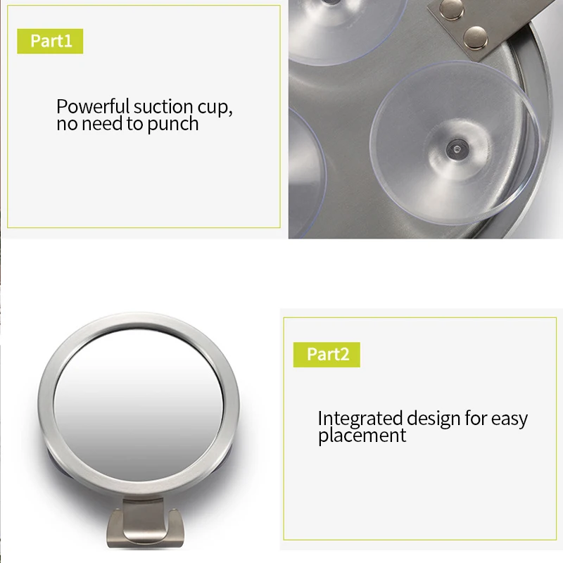 Антизапотевающее зеркало для душа бритья ванной из нержавеющей стали настенное