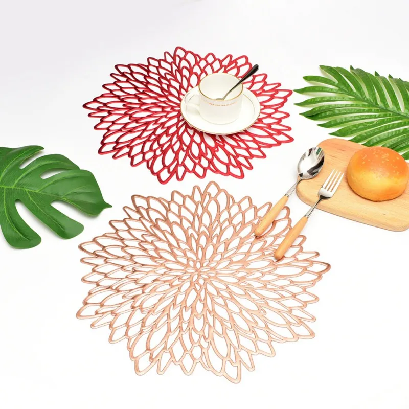 Hollow PVC Doily For Dining Thermal Insulation Table Non Slip Shape Round Coaster Pads Bowl Rug Home Decor | Дом и сад