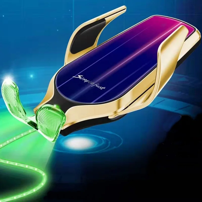 Gold Tongdaytech 10 Вт Qi автомобильное беспроводное зарядное устройство для iPhone X 8 XS 11 Pro Max автомобильный держатель для телефона Быстрое беспроводное зарядное устройство для samsung S10 Plus - Тип штекера: Gold