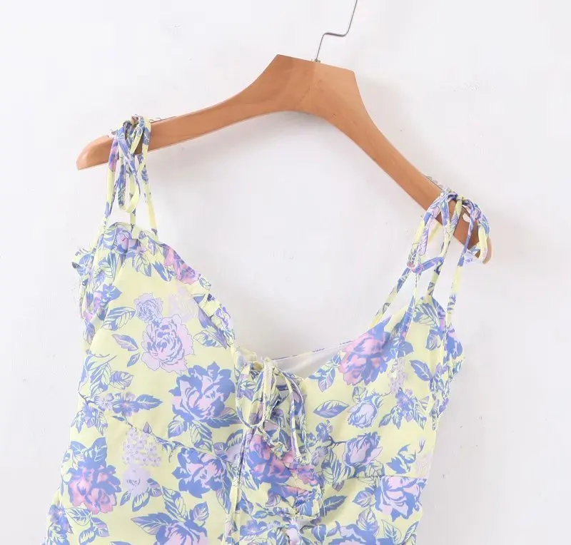 Yf7458 женское платье vestidos de verano летнее новое плиссированное на бретельках с