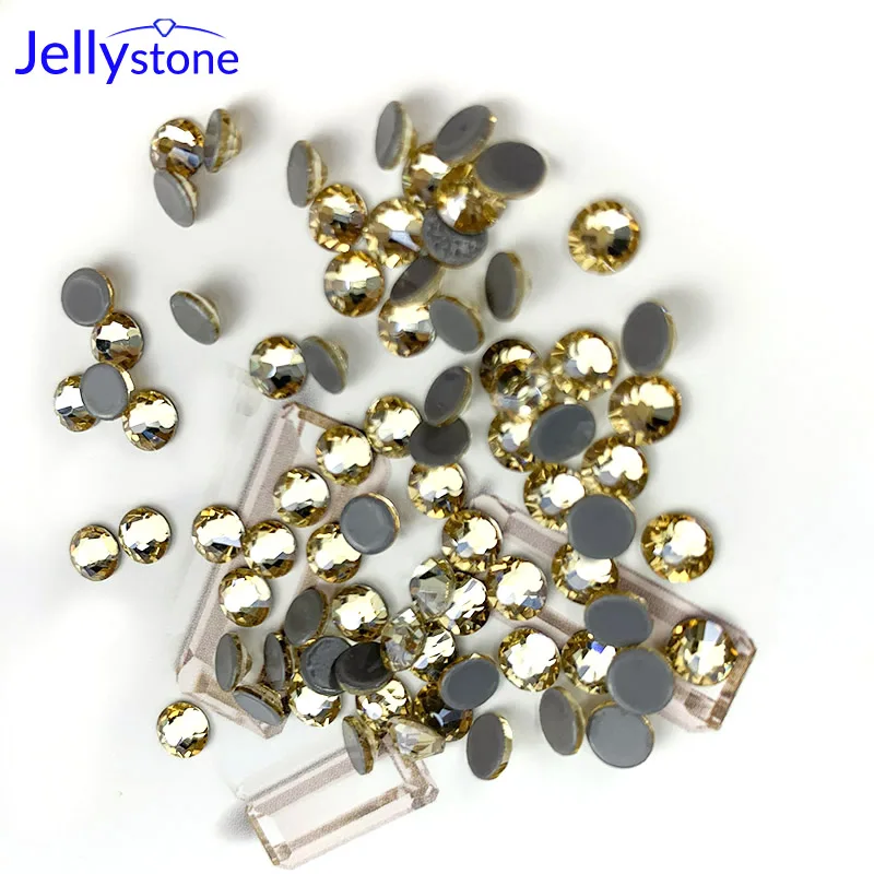 Все размеры качество Flatback кристалл AB Hot Fix Кристалл Золото тень Стекло Strass