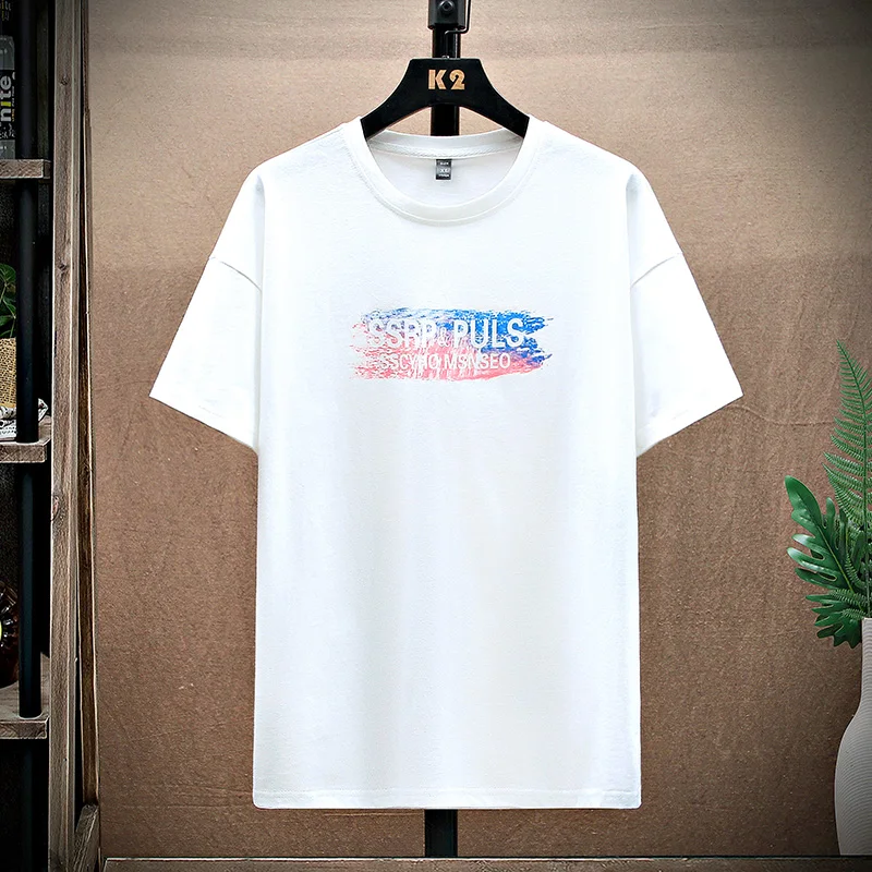 

Printed round neck T-Shirts Men's Baggy Cotton Short Sleeve 2021 Fashion Male casual streetwear comfortable Summer Versatile