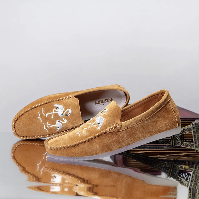 Fashion Style Soft Moccasins Men Loafers High Quality pig Leather Shoes Flats wedding Driving Big size 38-48 w5 | Обувь