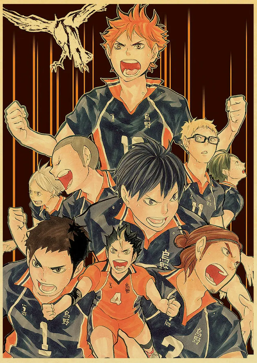 Винтажное Японское Аниме Haikyuu! Ретро постер крафт-бумага высокое качество