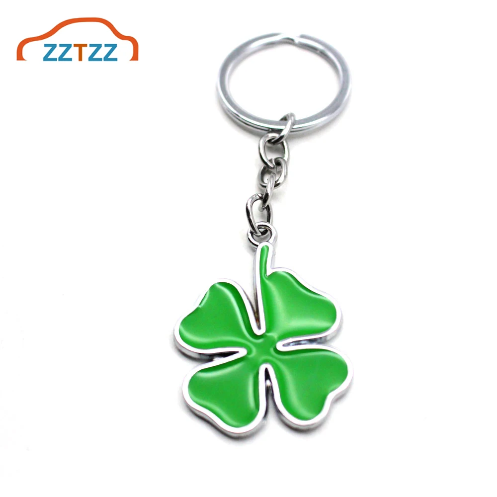 1 шт. модный четырехлистный клевер автомобильный брелок с металлическим
