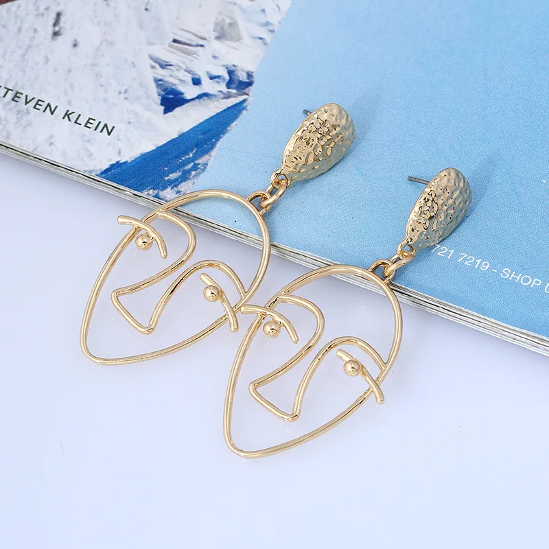 Женские металлические серьги-подвески в стиле панк модные геометрические серьги