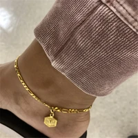 aurolaco fashion trend custom name anklet personality summer beach couple anklet jewelry holiday gift