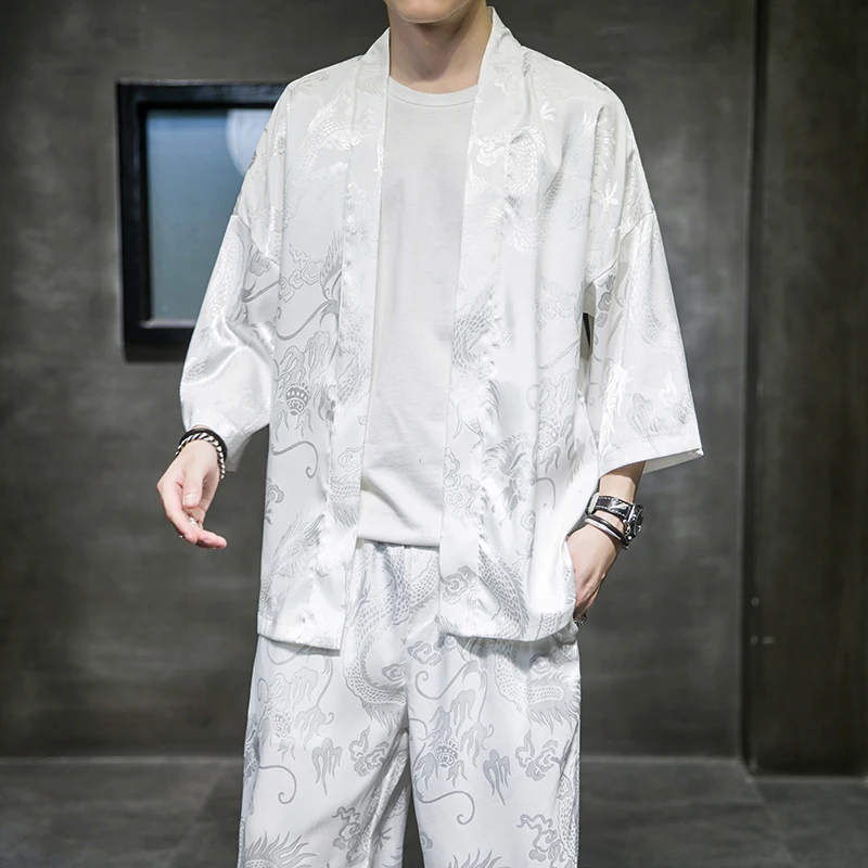 Костюм в китайском стиле с вышивкой дракона размера плюс Повседневная