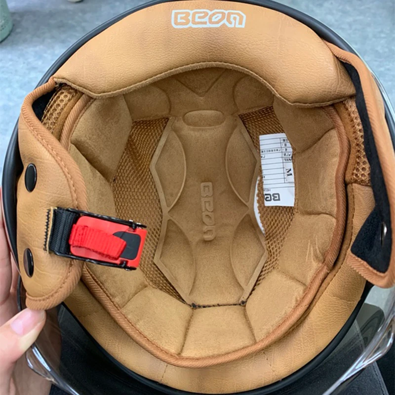 Мотоциклетный шлем BEON в стиле ретро винтажный с открытым лицом чоппера