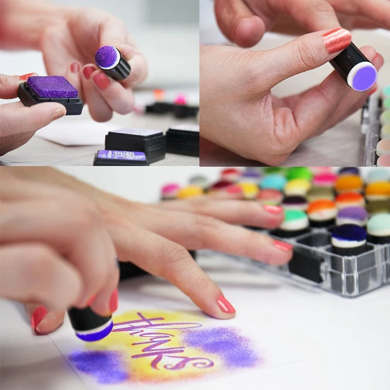 

100Pcs Finger Sponge Dauber Painting Ink Pad Stamping Brush Craft Case Art Tools Office School Drawing Diy Craft