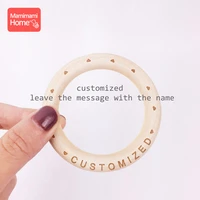 50pc baby teether maple wooden ring 7010mm custome baby name diy baby teething bracelets necklace childrens goods nurse gifts