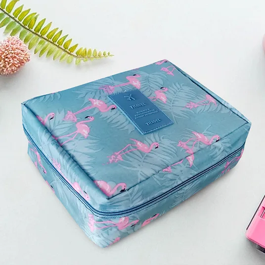Многофункциональные дорожные сумки для косметики с принтом фламинго