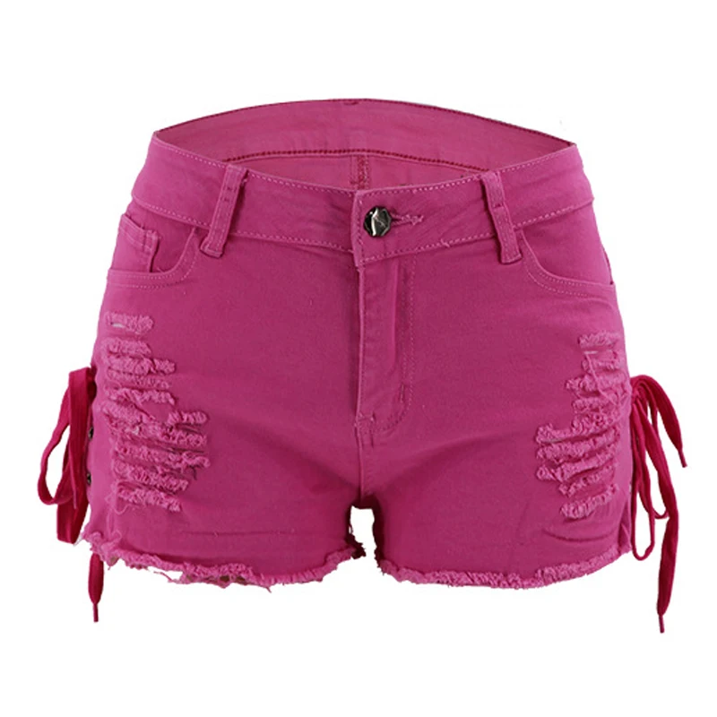 Летние женские джинсовые шорты новинка рваные с высокой талией джинсы бахромой и