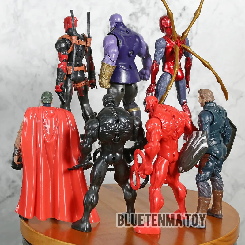 Marvel Дэдпул танос Тор Капитан яд Карнаж Железный Паук Америка Фигурки героев для