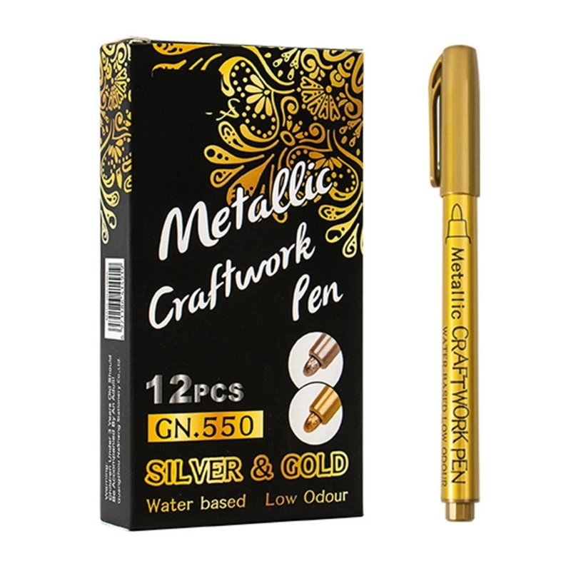 

12 Pcs Epoxy Resin Drawing Pen Acrylic Paint Highlights Metallic Permanent Marker Graffiti Point Pen