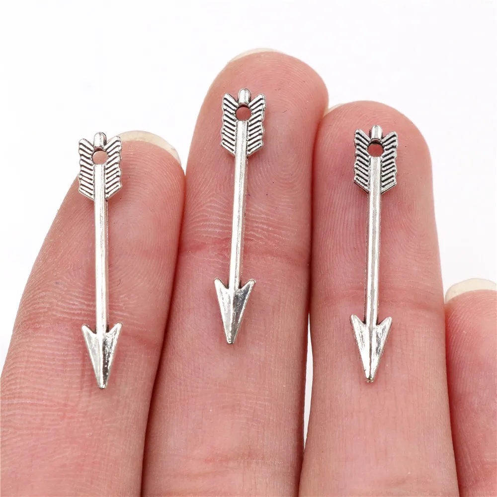 

30x5mm 40pcs Antique Silver Plated and Bronze Plated Arrow Handmade Charms Pendant:DIY for bracelet necklace