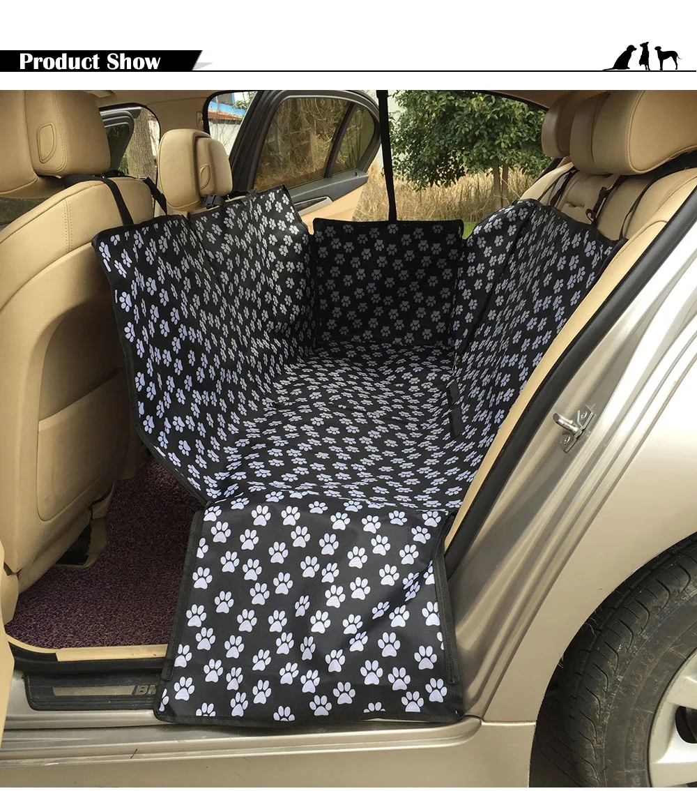 買取 防水犬キャリアリアバックペット犬のカーシートカバーマットハンモックプロテクター安全ベルトと犬の首輪接続クラスプ