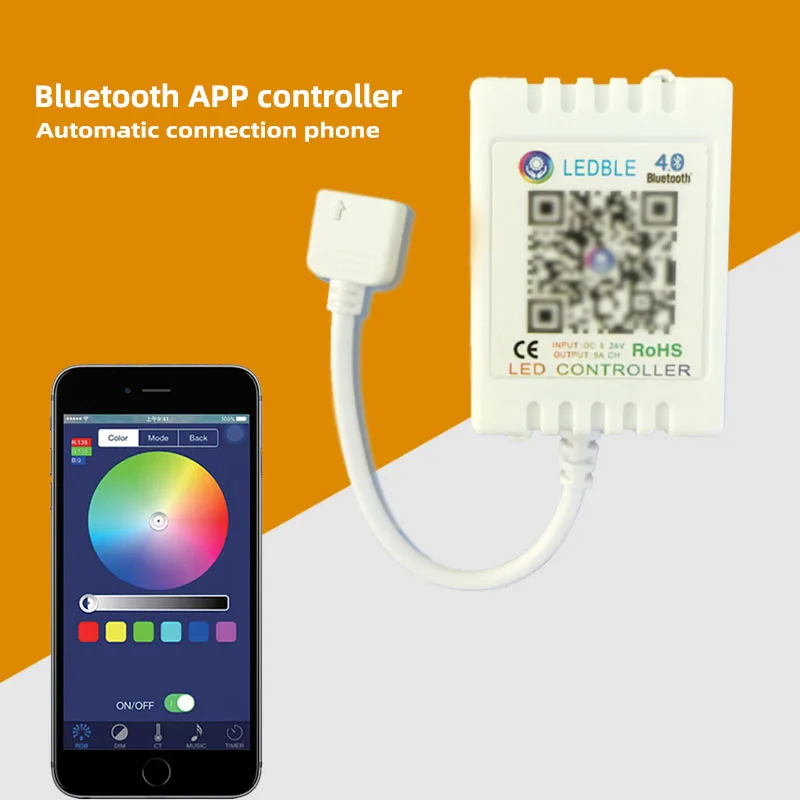 Car LED Atmosphere Light Bluetooth APP controller for RGB Colorful Multi-color Strip Android and IOS System Phones Can | Автомобили и