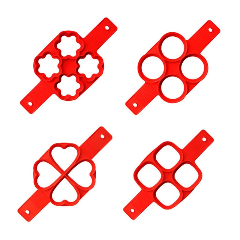 

4Pcs Silicone Pancake Maker Egg Ring Maker Nonstick Cheese Egg Cooker Pan Flip Eggs Mold Kitchen Baking Flip Cooker