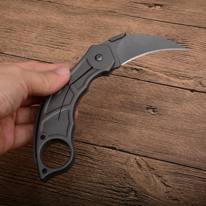 Универсальный маленький складной охотничий нож Karambit со стальной ручкой 440C