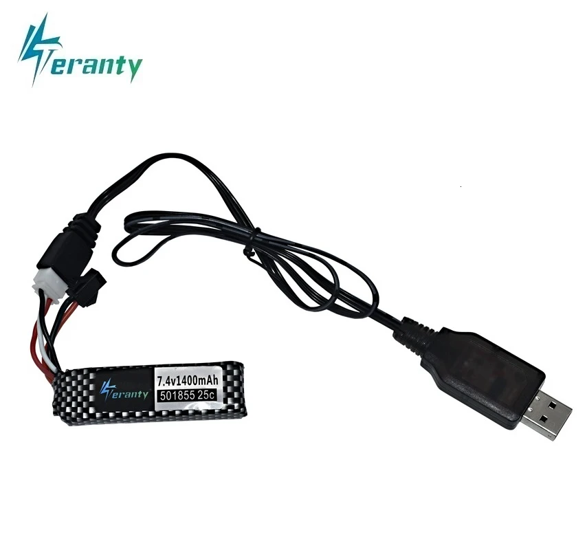 7 4 v Lipo батарея для водяного пистолета 2S V 1400mAh 501855 + зарядное устройство мини