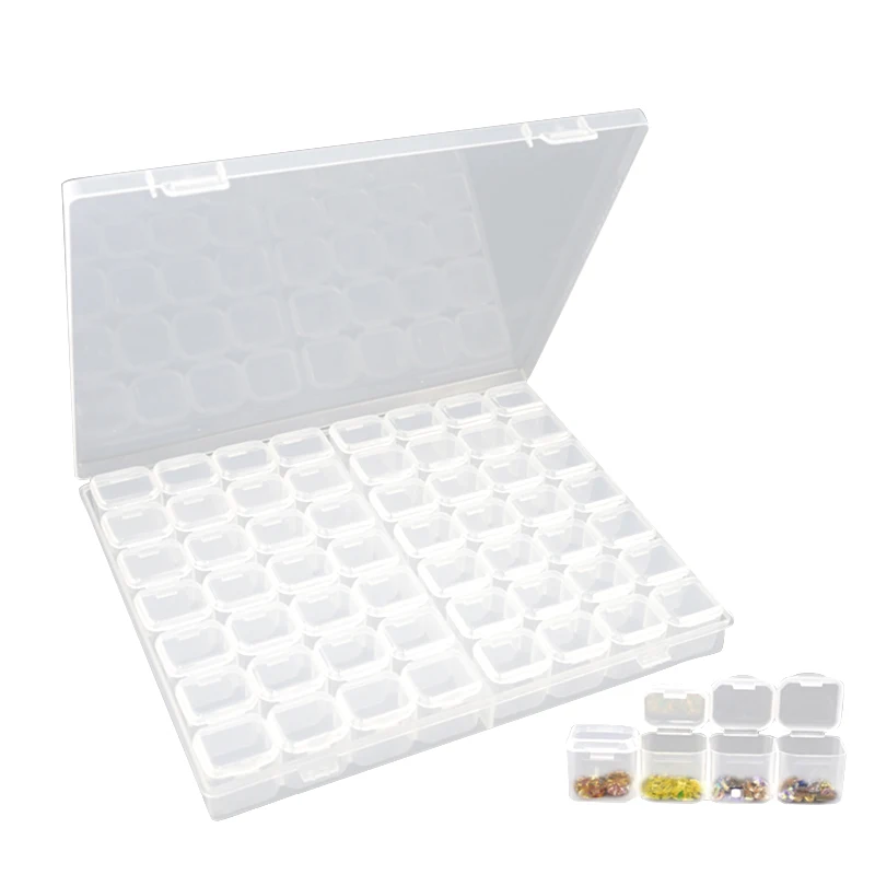 

1pcs Plastic Empty Nail Art Storage Case Boxes Grids Clear Plastic Empty Crystal Rhinestones Dispaly Container Organizer Box