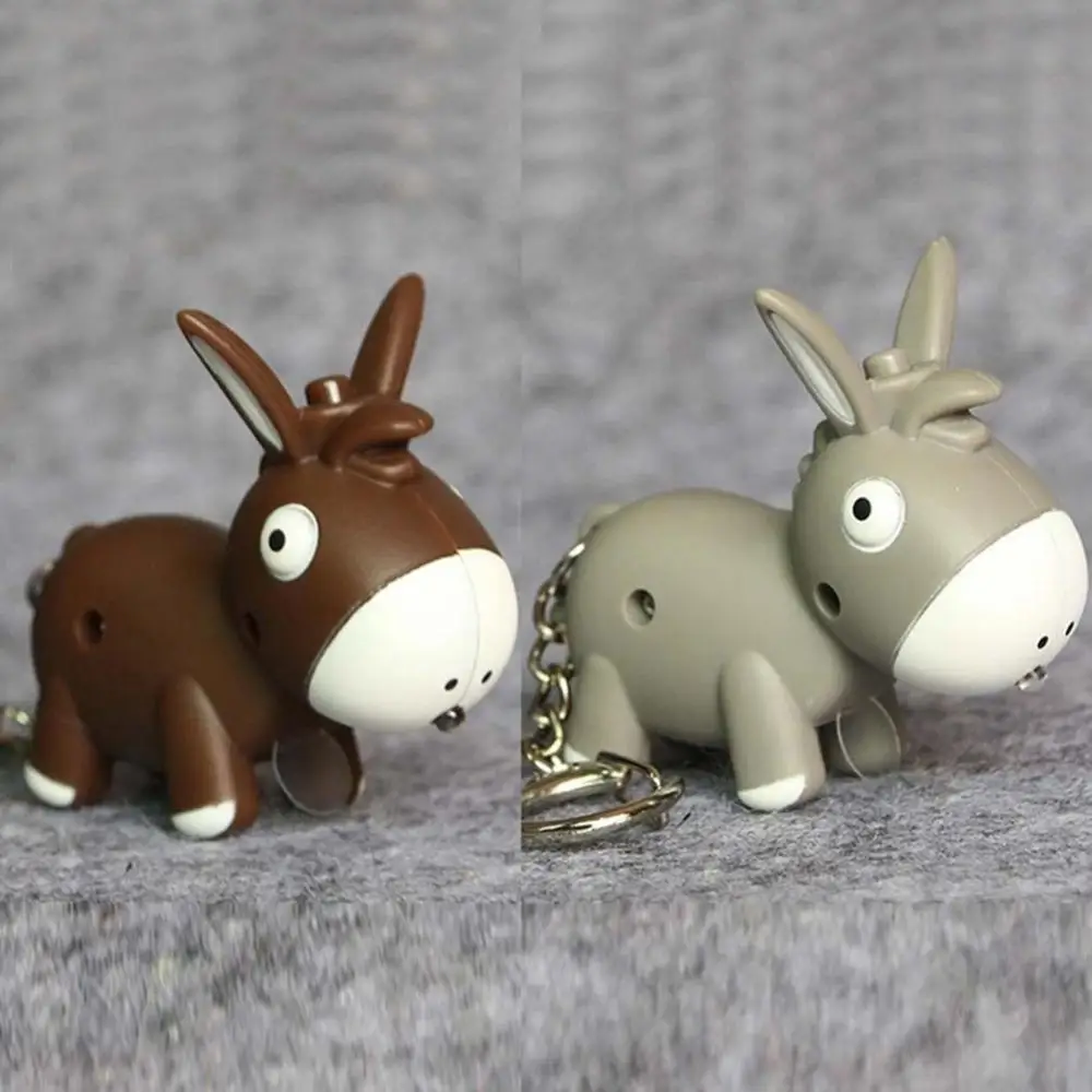 

Lovely Donkey Pendant LED Sound Keyring Car Key Chain Handbag Hanging Decor Gift