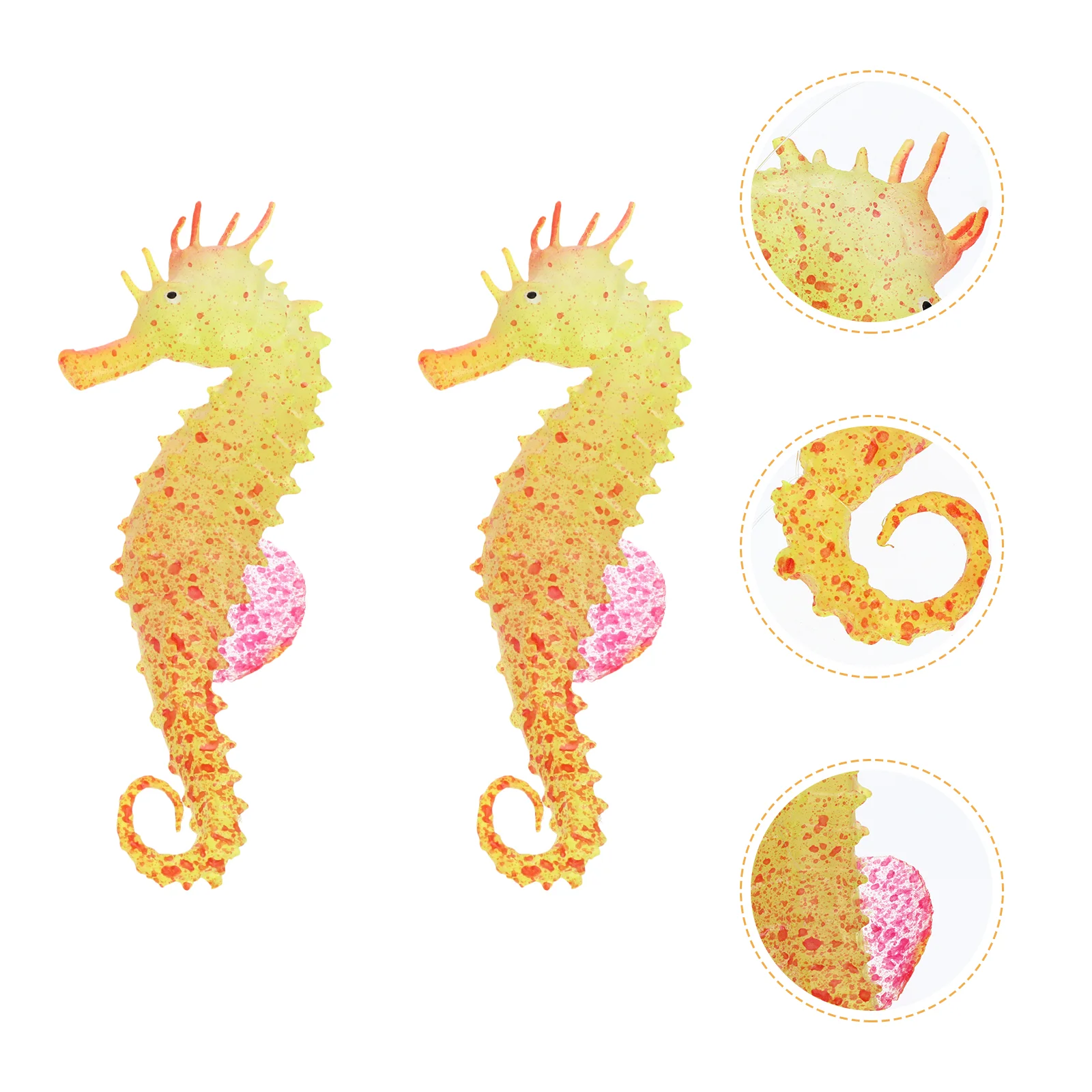 

2PCS Silicone Glowing Sea Horse Household Decoration Landscape Accessory