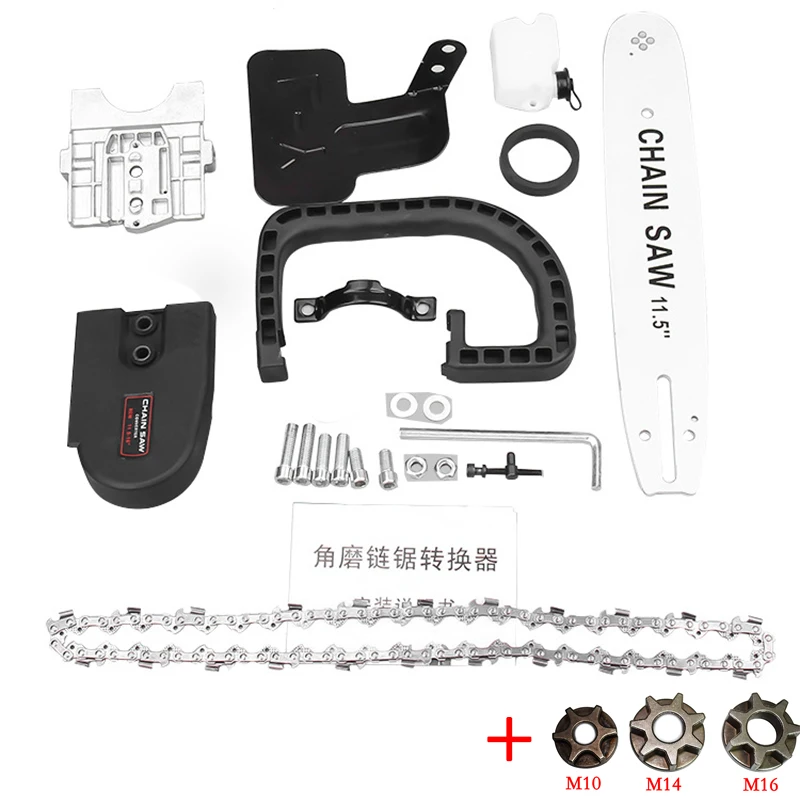 M10 M14 M16 wheel 11,5 дюймов кронштейн для цепной пилы изменен M10+ M14 угол 100 Угловая шлифовальная машина электрическая угловая шлифовальная машина в цепную пилу деревообрабатывающий электроинструмент - Цвет: M10 M14 M16 wheel
