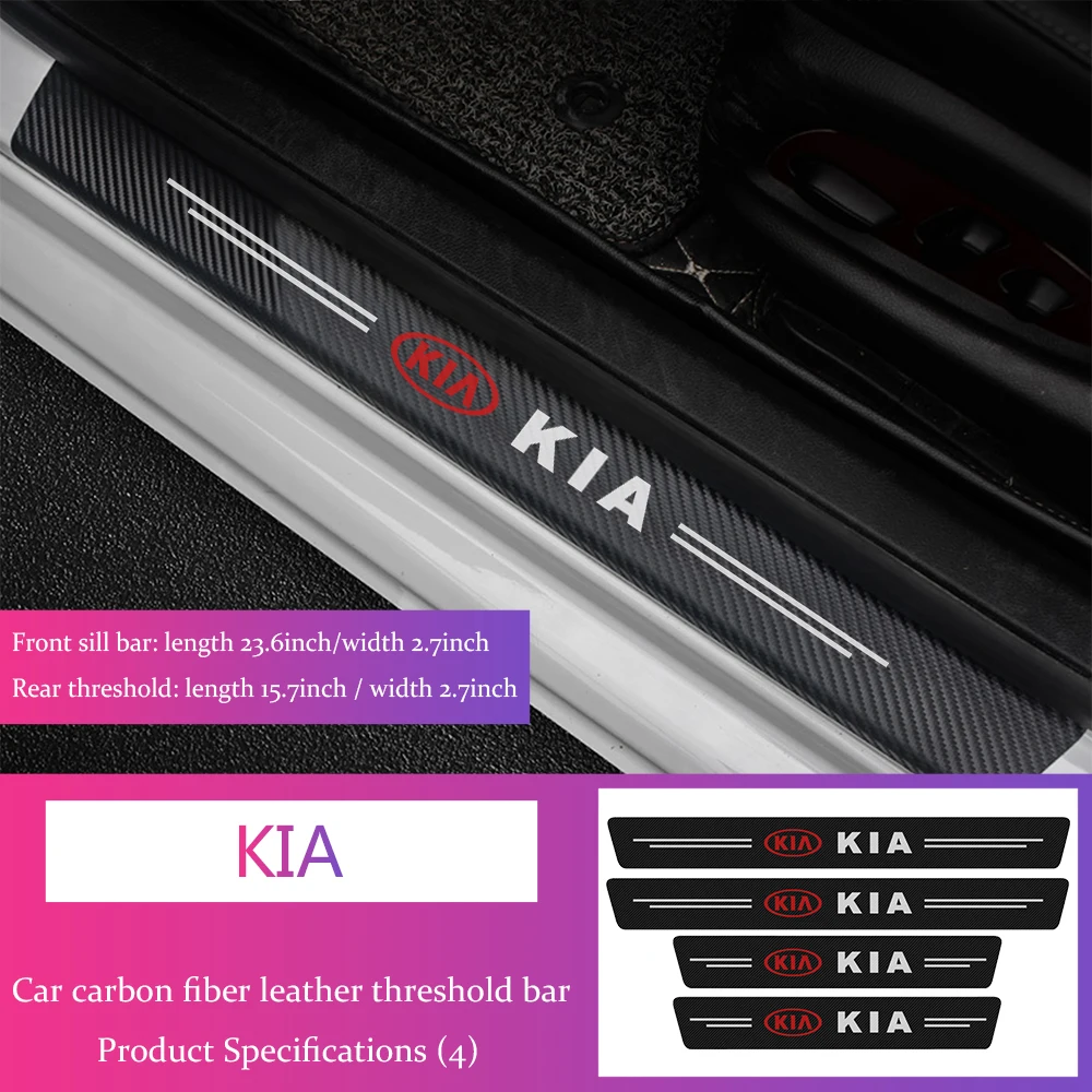

Car Door Threshold Plate Anti-Scratch For KIA Rio Soul Sportage KX-5 DC JB YB AM PS JA SK 1993 - 2021 4Pcs Carbon Fiber Sticker