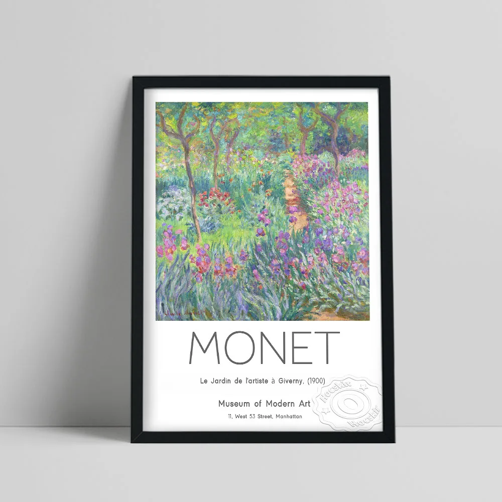 

Claude Monet Exhibition Art Poster, Monet The Artist’S Garden In Giverny Canvas Painting, Vintage Art Natural Scenery Home Decor