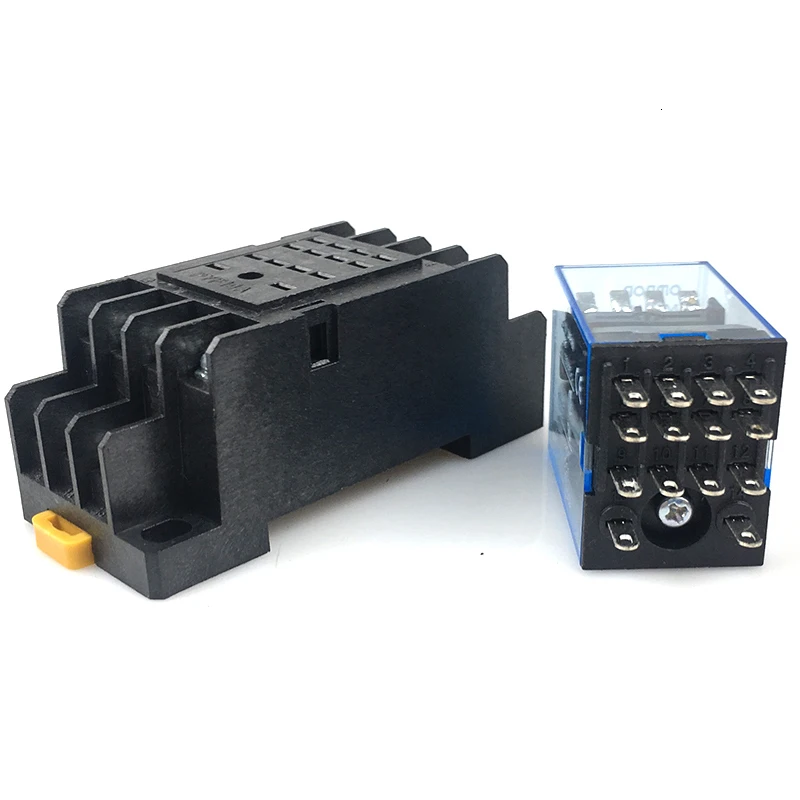 1 шт. MY4NJ электронное Микро Мини электромагнитное реле 5A 14PIN катушка 4DPDT с PYF14A цоколь DC12V 24 В AC110V 220 В светодиодный