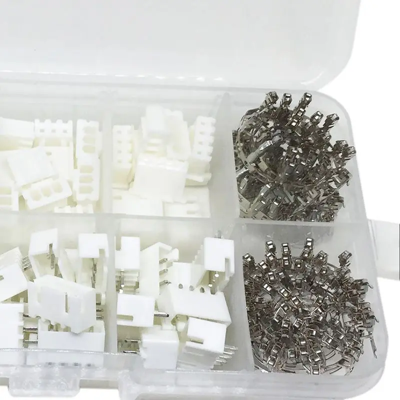 

WSFS Hot 250 pcs/lot kit 2.54mm XH2.54 2p 3p 4 pin Connector plug + straight needle + terminal socket Header wire Adaptor