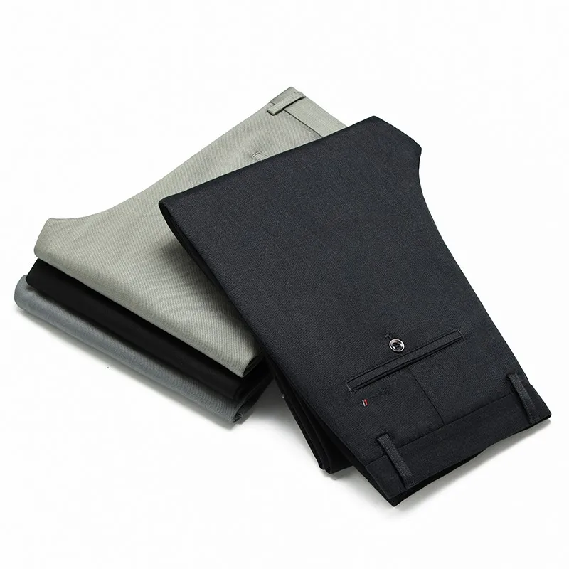 

2021 TENCEL and Modal Material High Quality Men Pants Straight Long Classic Business Spring Autumn England Pant Brand Fashion