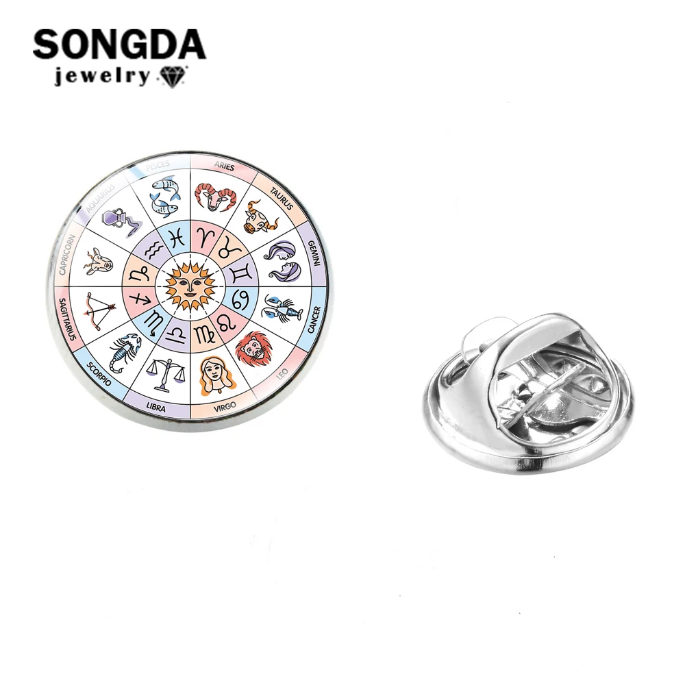 SONGDA 12 Знак зодиака гороскоп Астрология Нержавеющая сталь Pin ведьма созвездий