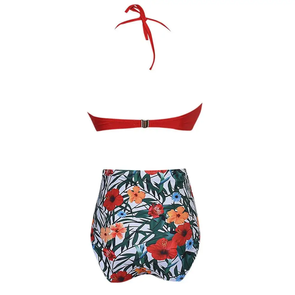 

Halter bikini push up brasiliana Women bikini set high waist Bohemian swimwear-women 2020 Summer Swimming Costume